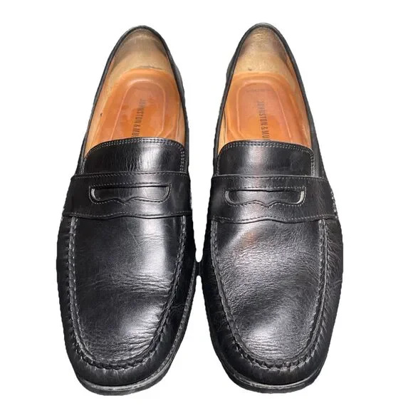 Johnston & Murphy Signature Sheepskin Black Leather Loafers Men’s Size 10.5M Johnston & Murphy Sheepskin 15-1095 Men main image 2